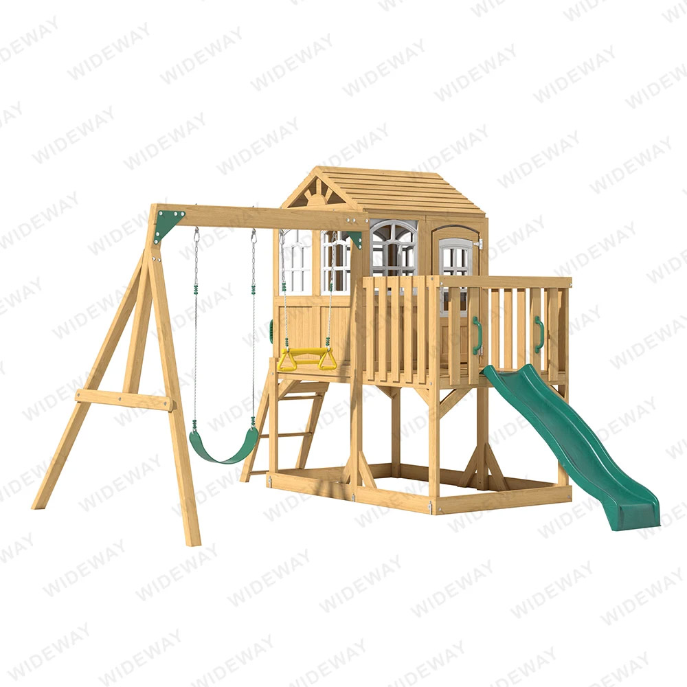 Những đứa trẻ bằng gỗ chơi ngoài trời